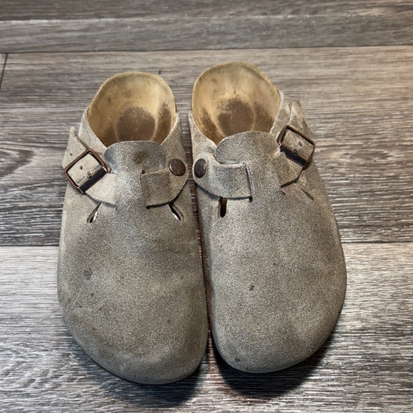 Birkenstock Beige Suede Mules woman’s 38 (j61) - Picture 1 of 8